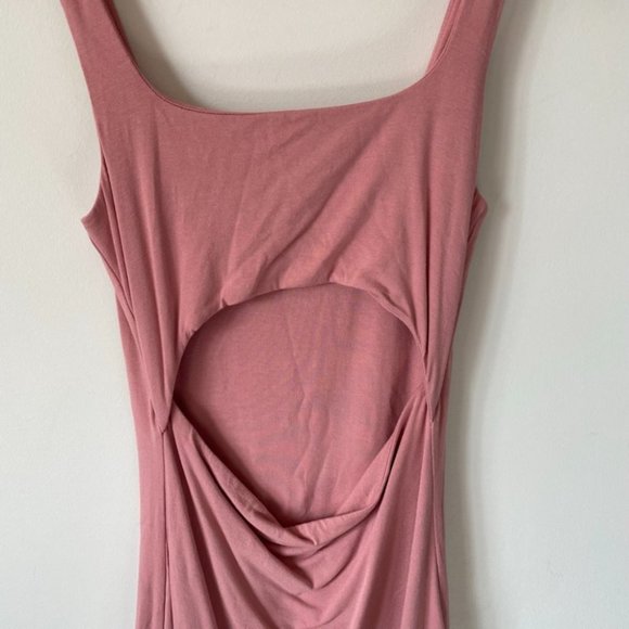 Aritzia Wilfred Free Robe Perla Cut Out Dress Pink Sz S - Picture 8 of 10